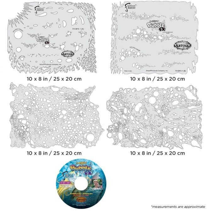 Artool Bubble FX Set Freehand Airbrush Template by Dennis Mathewson FHBFX1