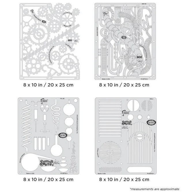 Artool Steampunk FX2 Set Freehand Airbrush Template by Craig Fraser FHSPFX25