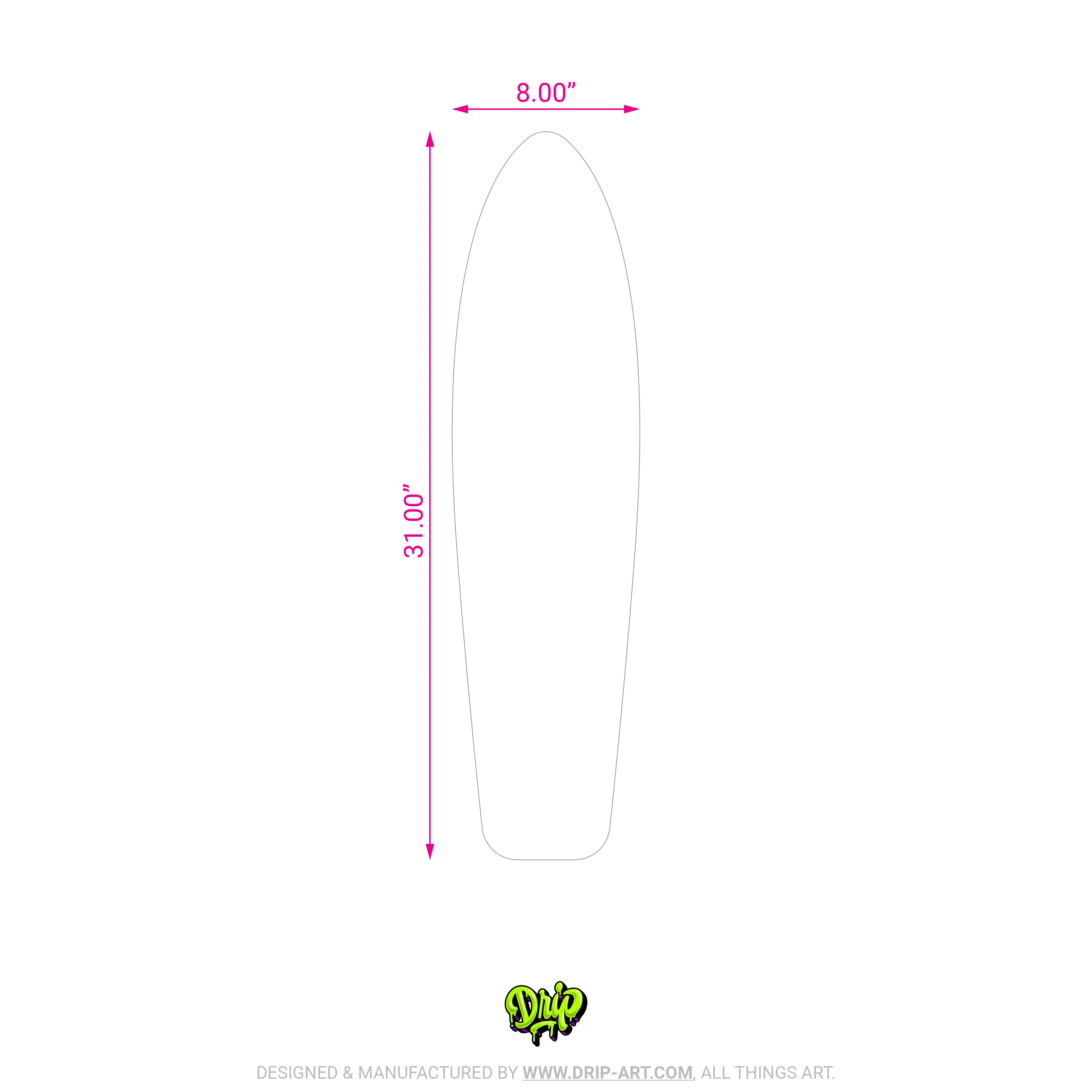 Blank Old School Skateboard - Image 2