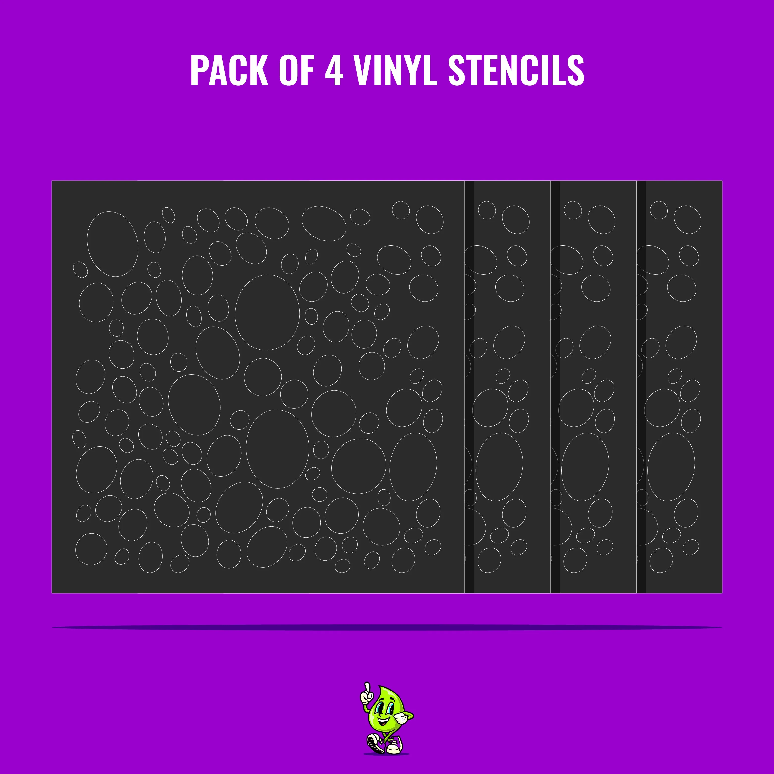 Bubbles Vinyl Stencil Pack – Set of 4 - Image 2