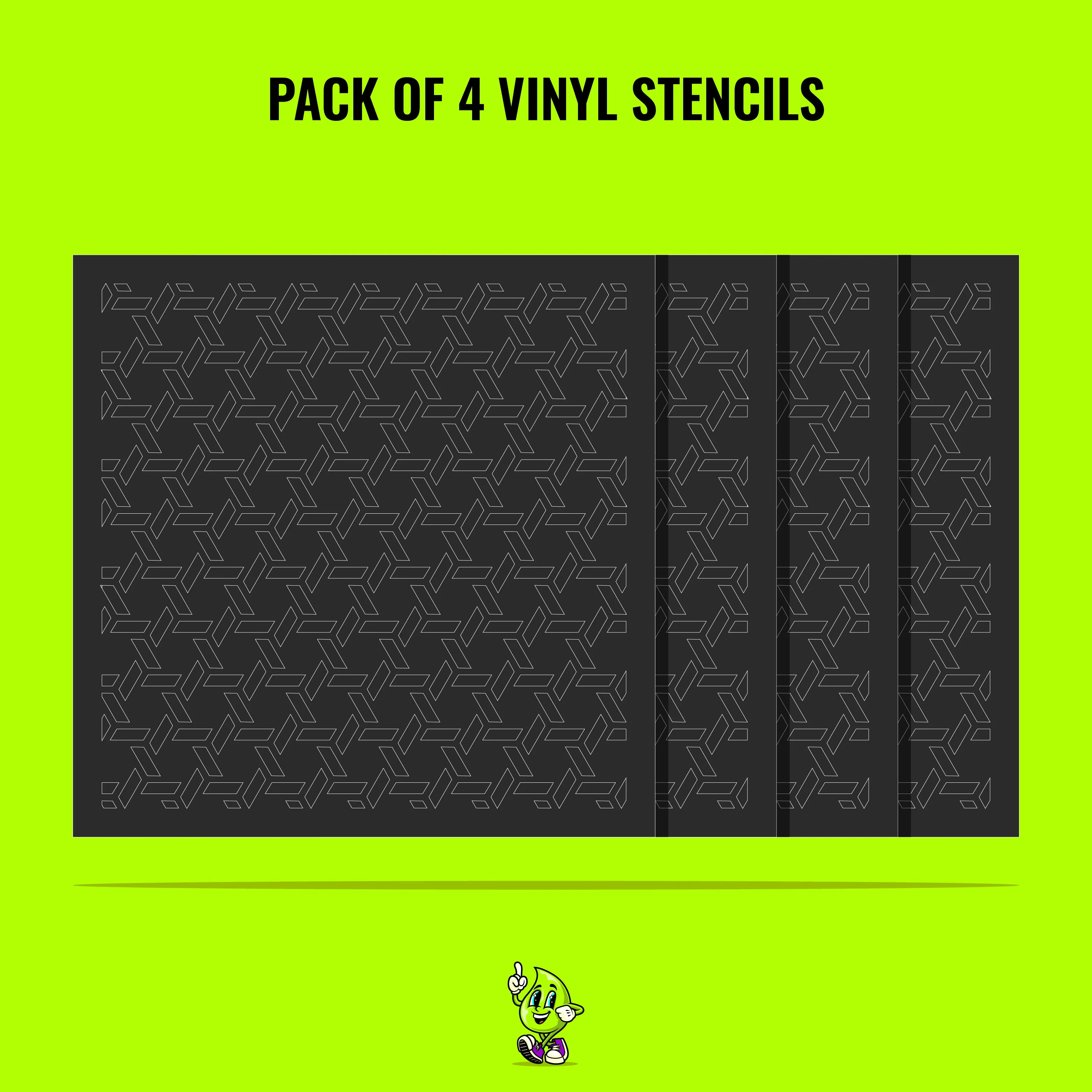 Hexahedron Vinyl Stencil Pack – Set of 4 - Image 2