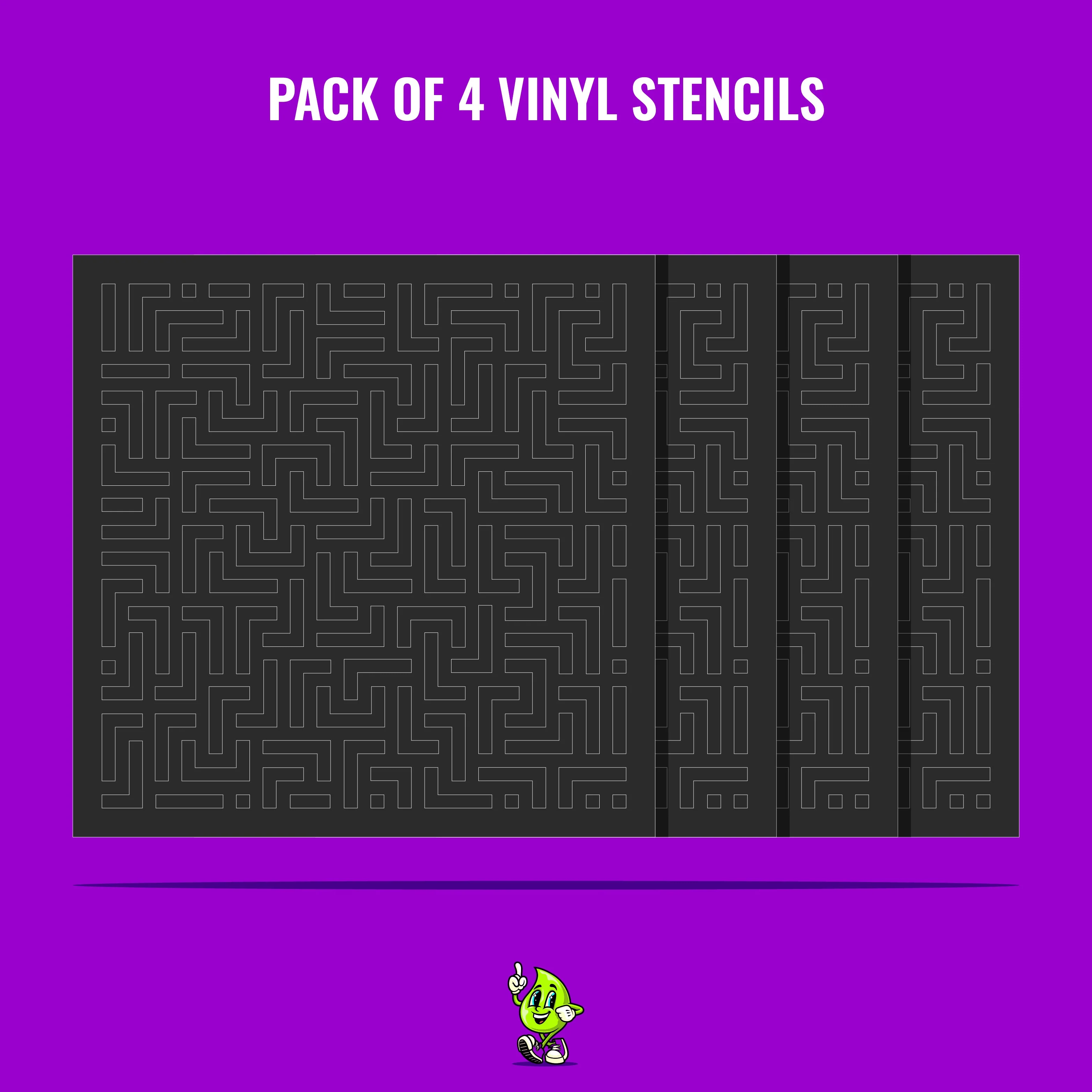 Labyrinth Vinyl Stencil Pack – Set of 4 - Image 2