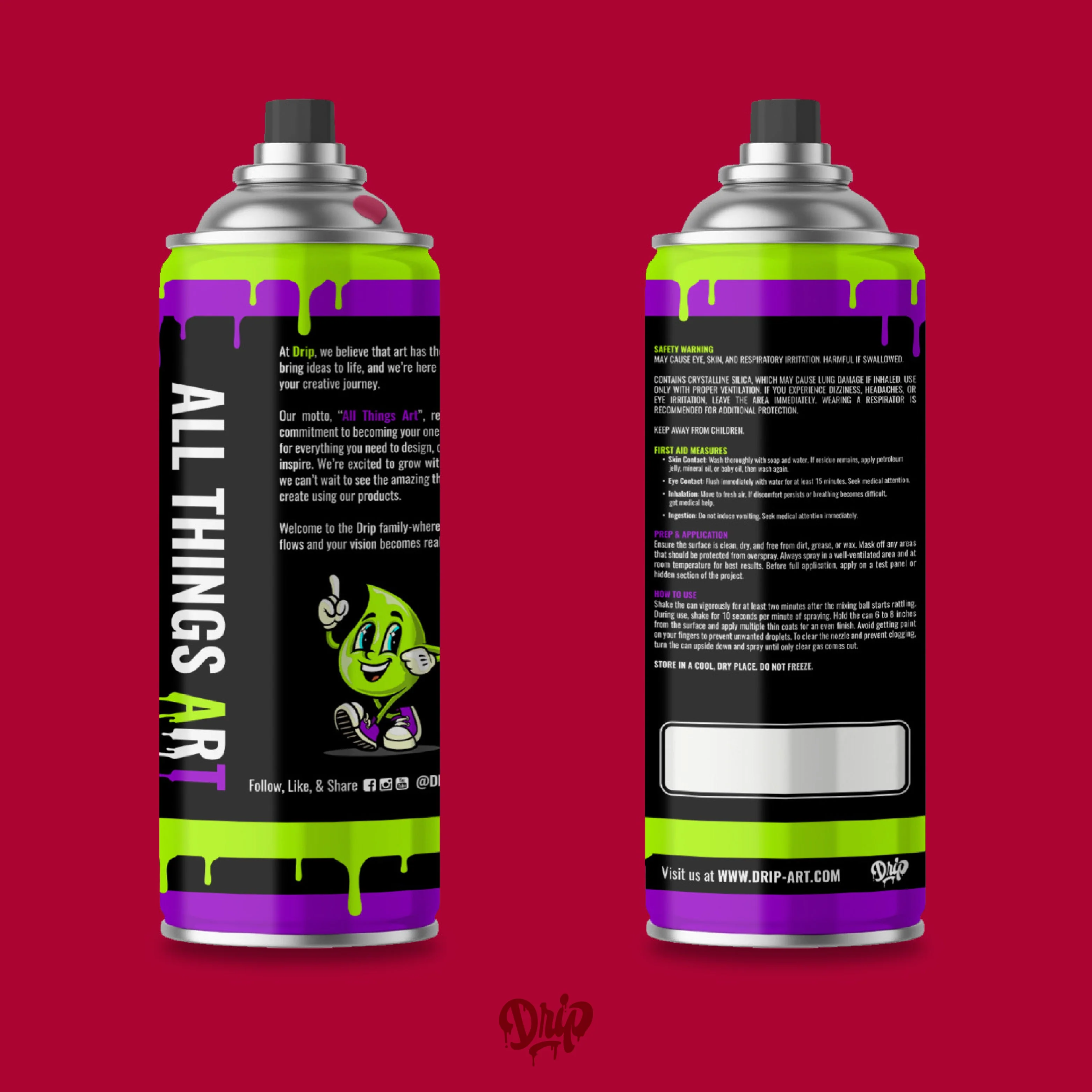 Maroon Spray Can (12oz) by Drip® - Image 4