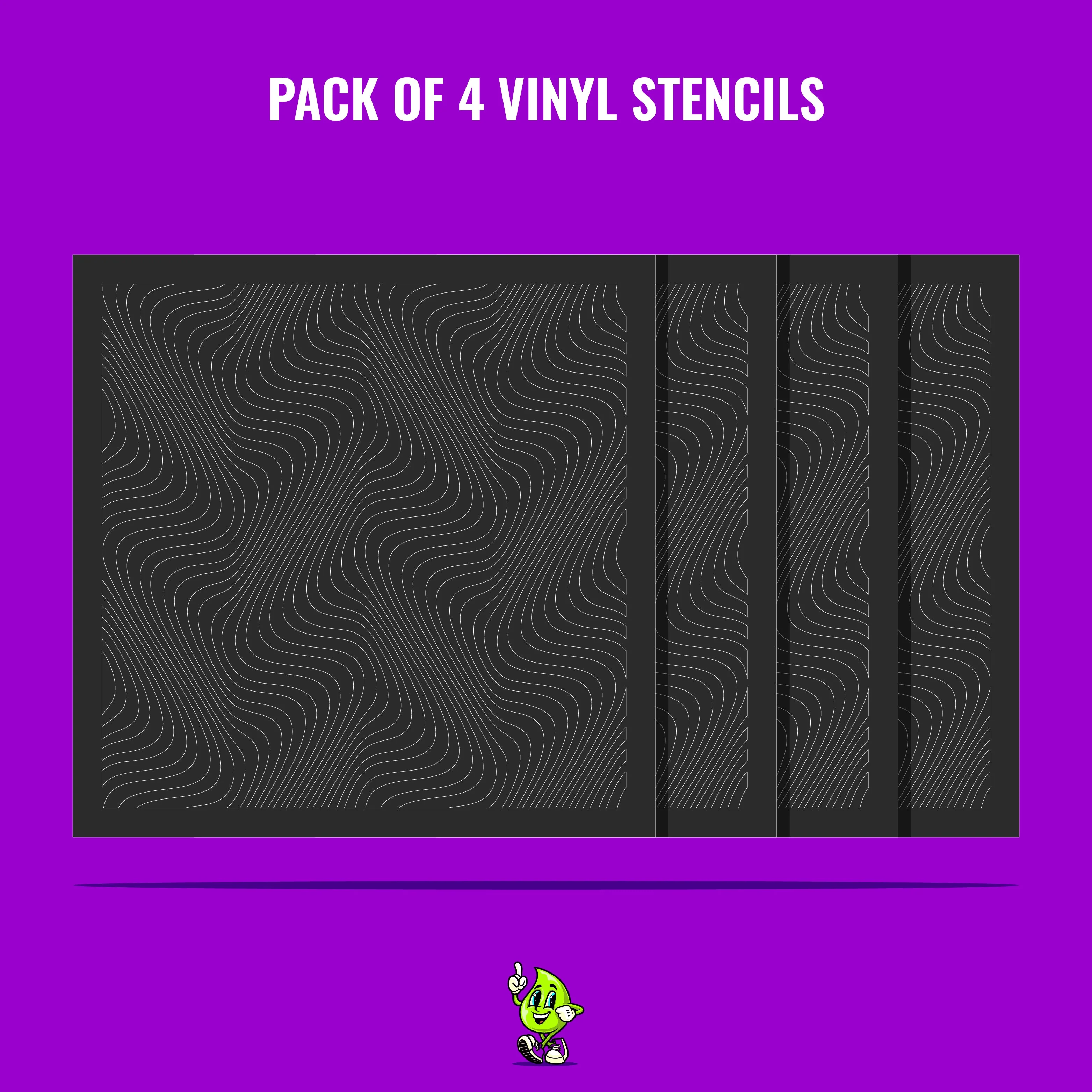 Optical Illusion I Vinyl Stencil Pack – Set of 4 - Image 2