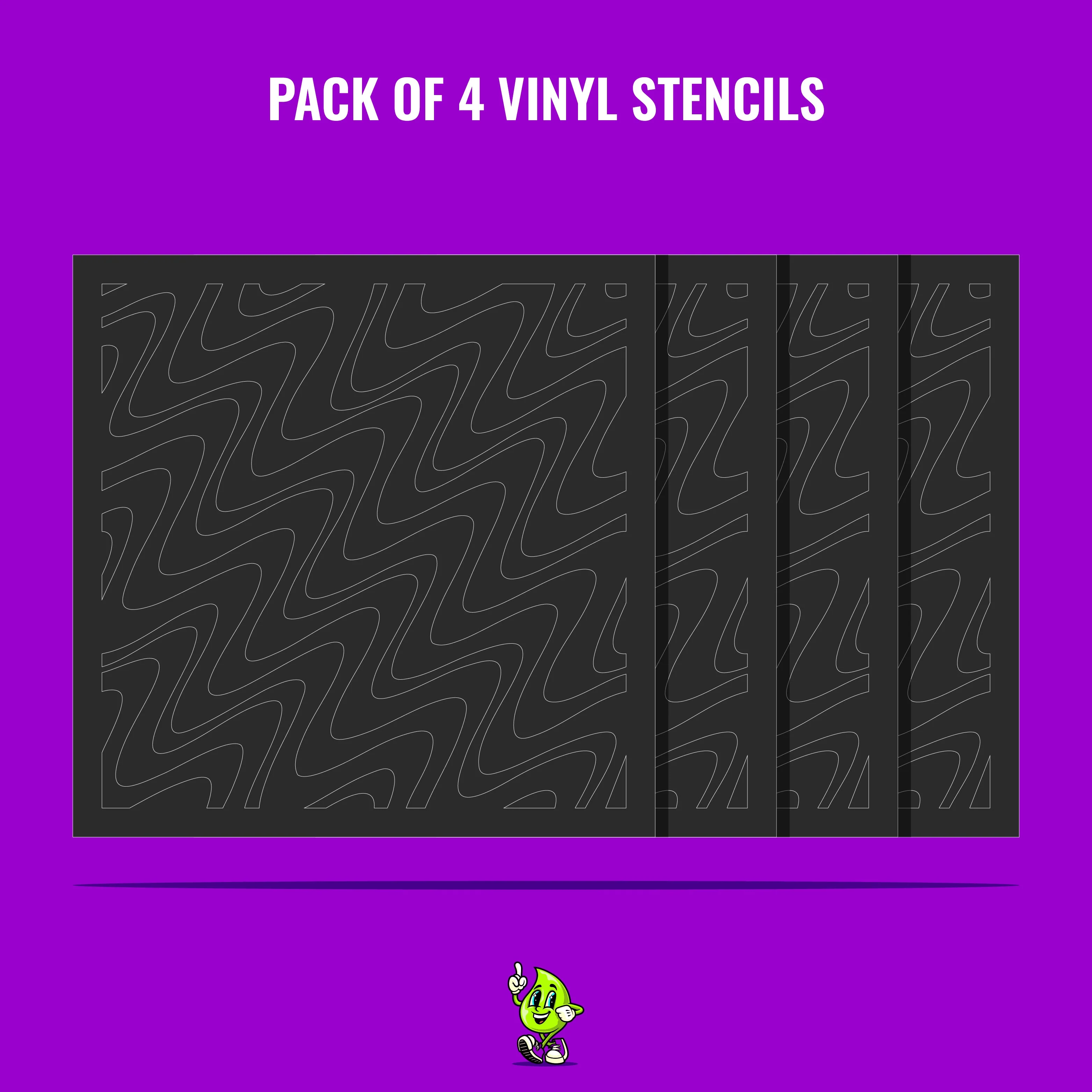 Ripples Vinyl Stencil Pack – Set of 4 - Image 2