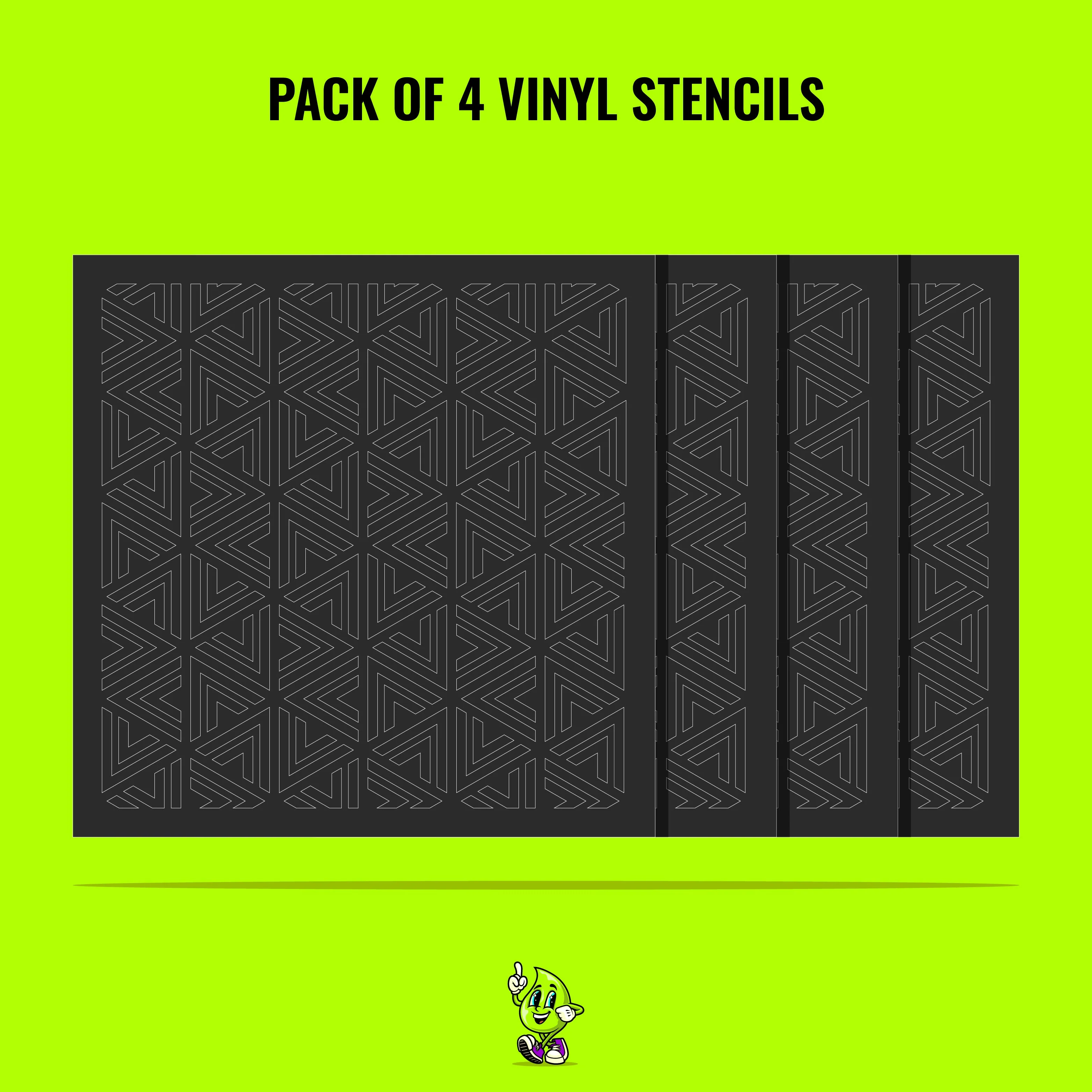 Tribal Vinyl Stencil Pack – Set of 4 - Image 2